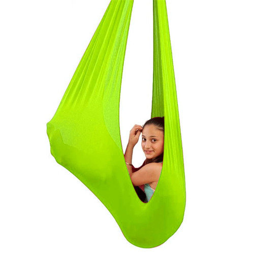 Indoor Sensory Swing For Adults And Kids Has A Calming Effect On Children Needs Cuddle Hammock Therapy Swing 400 Lbs For Autism Ideal ADHD And SPD ( Color : Grass green , Size : 100x280CM/39x110in )