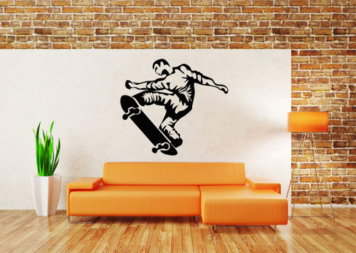 Vinyl Sticker Skater Skate Skateboarding Sport Poster Teenager Kids Room Mural Decal Wall Art Decor SA1884