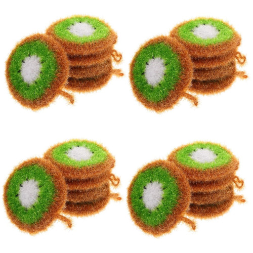 Alipis 20 Pcs Acrylic Dish Towel Dishwashing Pad Cartoon Scrub Sponge Dish Washing Cloth Dish Clean Sponge Kitchen Sponge Wipe Pot Essentials Kitchen Supplies Scrubbing Brush Fruit