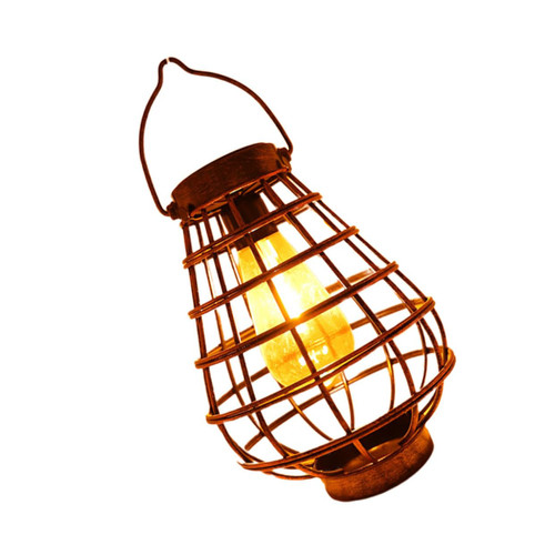 SUPVOX 1pc Solar Light Rustic Hanging Solar Lampara Solar para Exterior Solar Landscape Light Solar Hollowed Pendant Lamp Lantern Solar Powered Light Outdoor Waterproof Light Wrought Iron