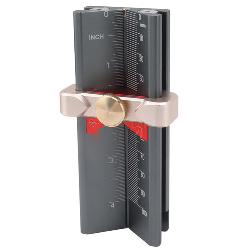 Drill Depth Measuring Gauge, Aluminium Alloy Drill Point Angle Gauge 3 In 1 Multifunction Depth Angle Height Grinding Gage for Woodworking