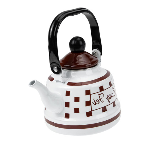 OKUMEYR Enamel Steel Handle Pot Tea Kettle Stovetop Teapot with Infuser Flute Kettle Enamel Kettle Bedroom Accessories Chinese Teapot Kitchen Water Pot Enamelled Steel Food Grade Whistle