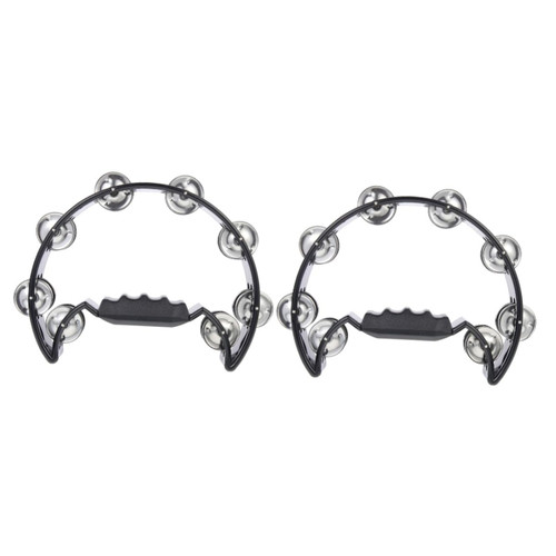 2pcs Hand Bell for Kids Hand Percussion Jingles Special Needs Toys Funny Ktv Tambourine Kids Hand Tambourine Kidult Toys Half Kids Playset Child Hub Ring Plastic Handheld