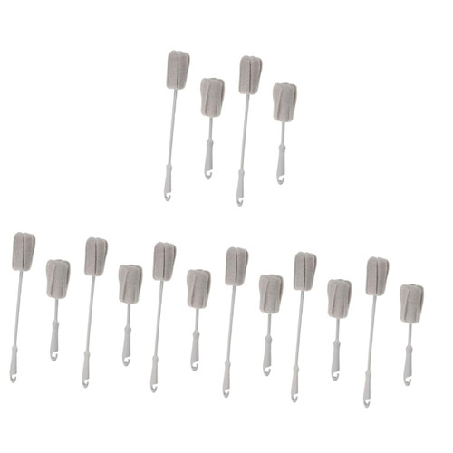 NIYANGLE 16 Pcs Cleaning Cup Brush Mug Brush Bottle Scrub Brush Bottle Scrubber Water Bottle Cleaning Brush Cup Cleaning Brush Bottle Cleaner Brush Sponge Glass Plastic Handle Baby