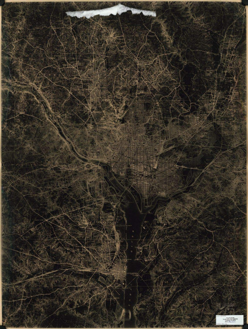 Historic Prints 18" x 24" 2009 Map of The District of Columbia & Adjacent Suburban Areas U.S. Geological Survey