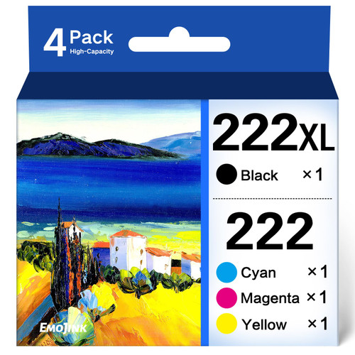 222XL for Epson 222 Ink Cartridges Remanufactured for Epson Expression Home XP-5200 Workforce WF-2960 Printer for Epson 222XL Ink Cartridges Combo Pack T222 XL Black Cyan Magenta Yellow High Yield 222XL for Epson 222 Ink Cartridges Remanufactured for Epson Expression Home XP-5200 Workforce WF-2960 Printer for Epson 222XL Ink Cartridges Combo Pack T222 XL Black Cyan Magenta Yellow High Yield