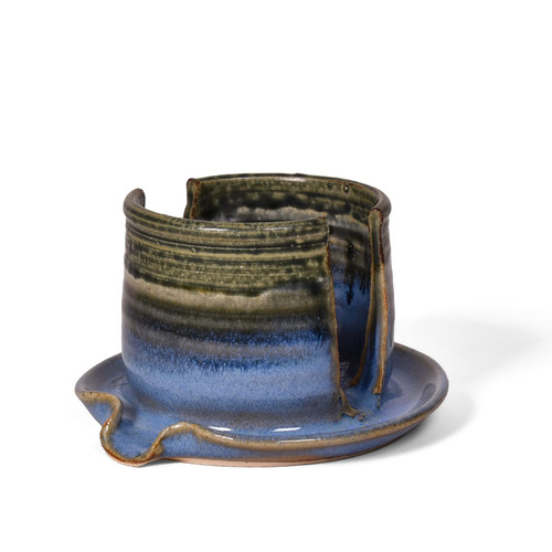 The Barrington Garage American Handmade Sponge Holder by Holman Pottery, Smoky Blue