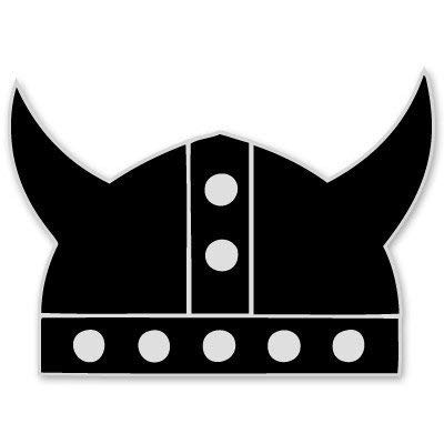 Viking Helmet Vinyl Sticker - Car Phone Helmet Bumper Sticker Decal