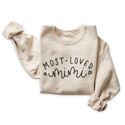 Most Loved Mimi Sweatshirt, New Grandma Gift, Mom Birthday Gifts, Cool Mimi Sweater, Mother's Day Gift Idea For Grandmother, Unisex Crewneck Graphic Sweatshirt