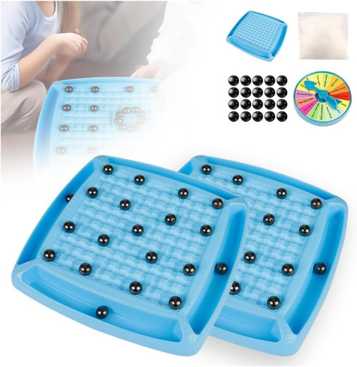 Magnetic Chess Game, Strategy Table Top Magnet Game for Kids Magnet Stone Board Game Game, Magnetic Chess Board, Fun Chess Board Family Games for Christmas Birthday Gift (B (2 Sets))