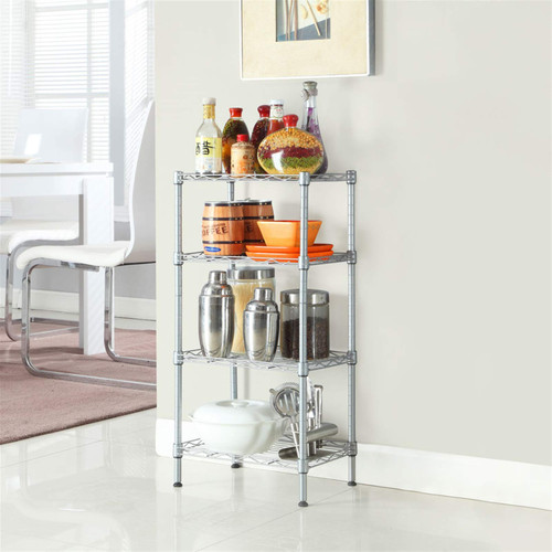 Kcelarec 4 Wire Shelving Steel Storage Rack Adjustable Unit Shelves for Laundry Bathroom Kitchen Pantry Closet