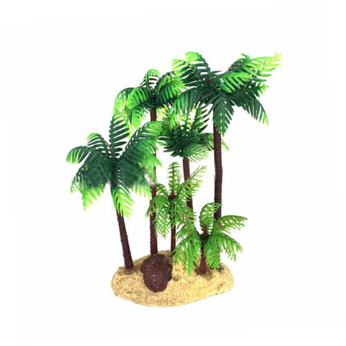 minkissy Artificial Plants Faux Plants Miniature Palm Trees Mini Palm Tree Mini Plants Fish Tank Decorations Mini Coconut Tree Bonsai Decor Mini Landscape Decor Artificial Grass Aquarium