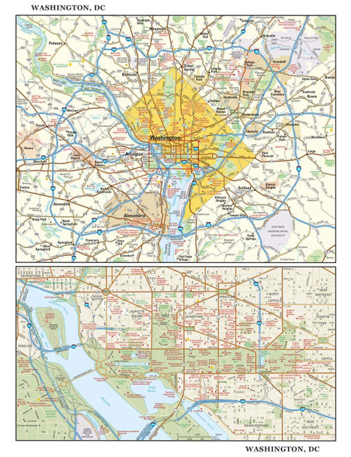 Washington, DC Wall Map, Large - 22.75" x 29.5" Paper Washington, DC Wall Map, Large - 22.75" x 29.5" Paper