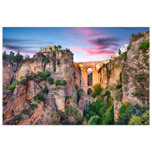 Jigsaw Puzzles 1000 Pieces for Adult Ronda Spain Puente Nuevo Bridge Puzzle Game for Family Wooden Puzzle Toy Educational Games Puzzles for Home Decor