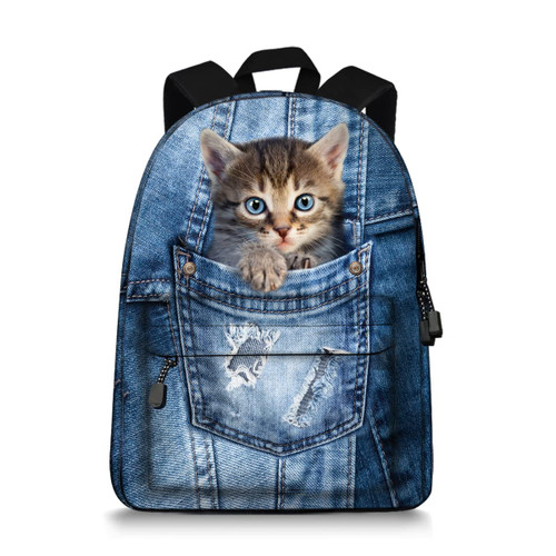 JBS-NO.1 Cute Kids Backpack for Teen Girls Boy Women,Cats Dogs Puppy Bookbag (Cat-A)