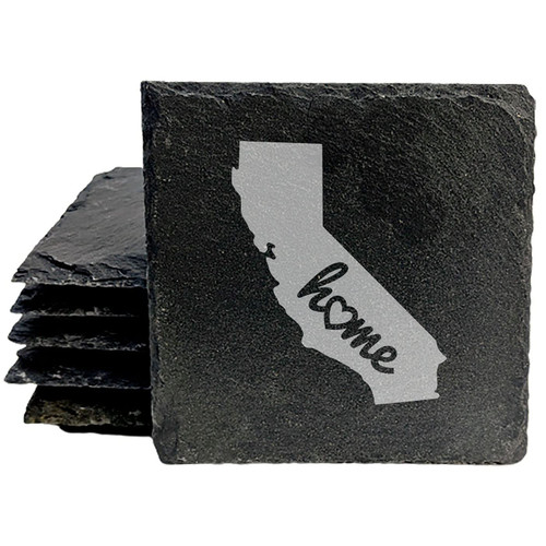 California Home Coasters - Square Slate - set of 6