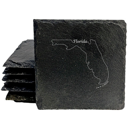 Florida Coasters - Square Slate - set of 6