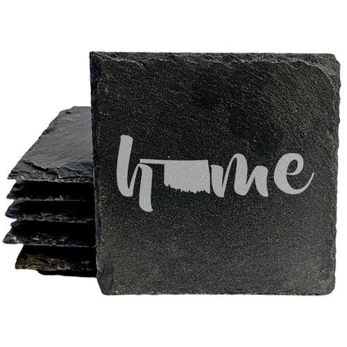 Oklahoma Home Coasters - Square Slate - set of 6