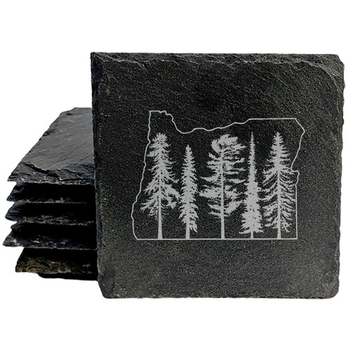 Oregon Coasters - Square Slate - set of 6