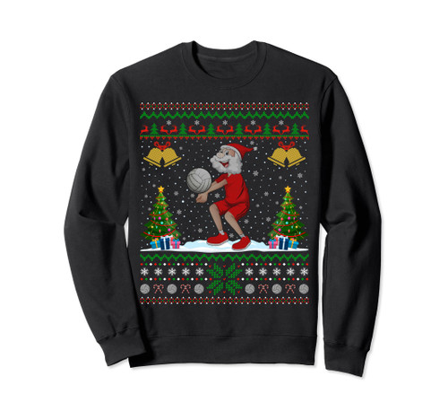 Santa Playing Volleyball Xmas Gift Ugly Volleyball Christmas Sweatshirt Santa Playing Volleyball Xmas Gift Ugly Volleyball Christmas Sweatshirt