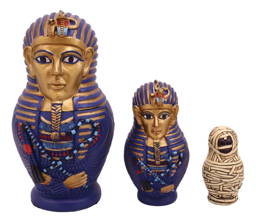 Ebros 3 Piece Set Ancient Egyptian Pharaoh King TUT Sarcophagus Coffins with Mummy Nesting Doll Matroyshka Figurines 6" Tall Gods of Egypt Ancient Artifact Replica Sculpture Ebros 3 Piece Set Ancient Egyptian Pharaoh King TUT Sarcophagus Coffins with Mummy Nesting Doll Matroyshka Figurines 6" Tall Gods of Egypt Ancient Artifact Replica Sculpture