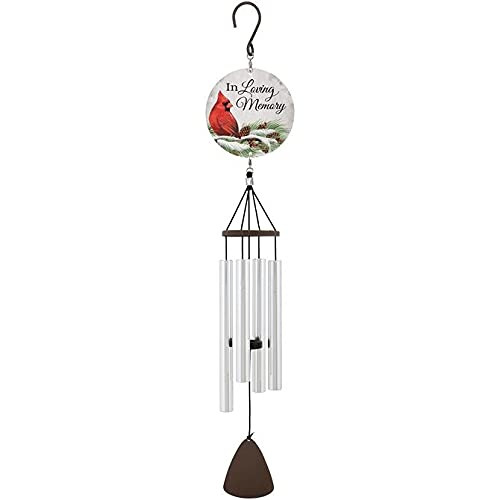 Carson Wind Chime-Picture Perfect-in Loving Memory Cardinal, 27 inches Length
