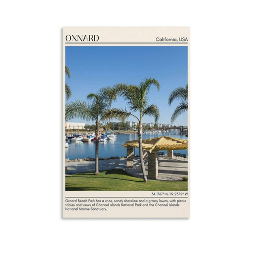 Oxnard Wall Art Canvas Poster Photo Wall Decor Surfboards on The Tropical Ocean Vintage Print Art Poster Decorative Painting Canvas Wall Art Living Room Posters Bedroom Painting 20x30inch(50x75cm)25.