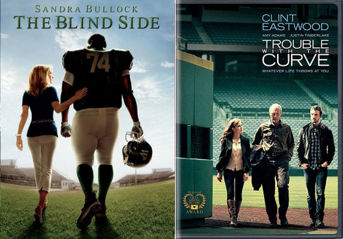 True Story The Blind Side DVD Football Movie / Trouble With the Curve Clint Eastwood Baseball Double Feature Sports Set