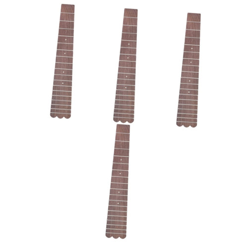 SUPVOX 4pcs Ukulele Fingerboard Rose Wood Fretboard Ukuleles Music Fret Fingerboard Ukulele Chord Chart Wood Guitar Finger Plate Baritone Ukulele Banjo Ukulele Simple Wooden Guitar