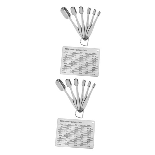 14 Pcs Stainless Steel Measuring Cup Cooking Measuring Cup Measuring Teaspoon Stainless Steel Measuring Spoon Metal Flour Measuring Stainless Steel Scoop Mini Scoop Suite Stackable