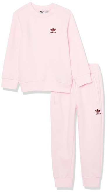 adidas Originals unisex-child Adicolor Crew Set Clear Pink/Maroon 4 Years