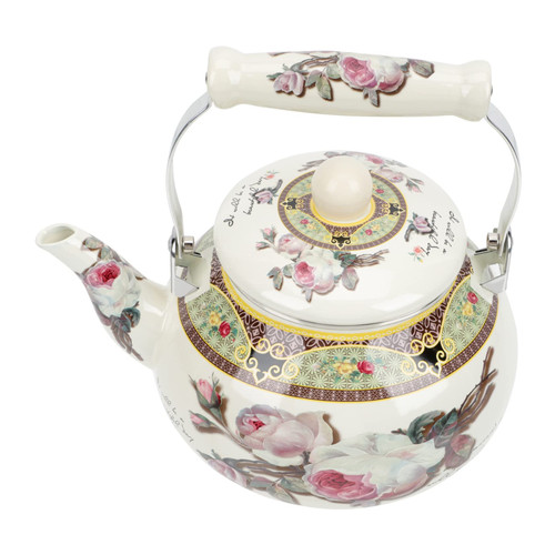 LABRIMP Enamel Enamel Pot Tea Kettle Stovetop Kitchen Accessories Ceramic Floral Teapot Tea Kettle for Stove Top Ceramic Teapot Kungfu Teapot Camping Kettle Cold Water Bottle Household