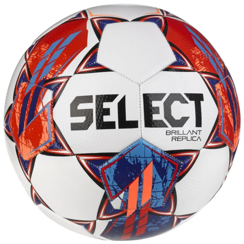 Select Brillant Replica V23 Ball Brillant Replica WHT-RED, Unisex, Soccer Ball, White/Red/Blue/Black, 4