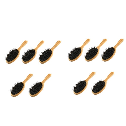 10X Hair Brush Boar Bristle Hair Brush with Nylon Pins Bamboo Paddle Detangler Brush Detangling Adding Shine Brushes