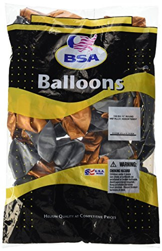 PIONEER BALLOON COMPANY Assorted Metallic Latex Balloon, 11", Gold/Silver