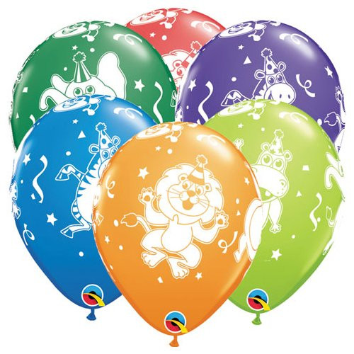 Qualatex Latex Balloons 20580-Q PARTY ANIMALS, 11 x 1 x 13, Multicolored