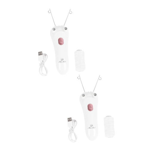 FOMIYES 2pcs Ladies Facial Hair Remover Faces Hair Remover Facial Threading Hair Removal Painless Facial Razor for Women Womens Face Razor Facial Hair Removal Electric Hair Puller Woman