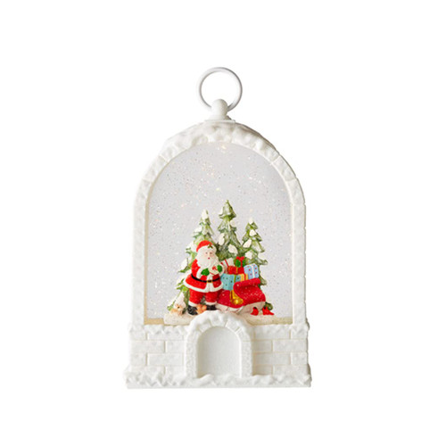 RAZ Imports 2022 Holiday Water Lanterns 10" Santa with Sleigh Lighted Water Igloo