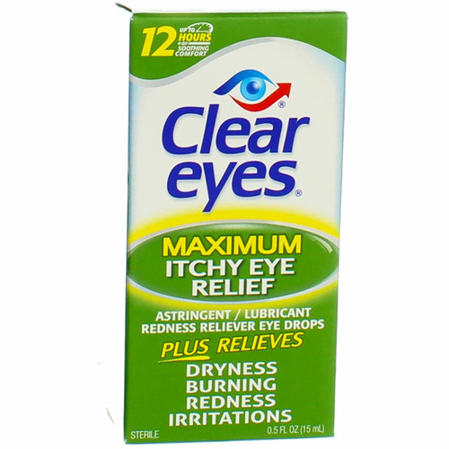 Clear Eyes Maximum Itchy Eye Relief - 0.5 oz, Pack of 6