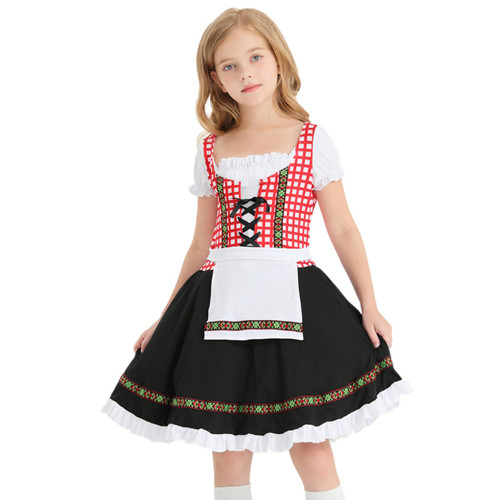 Oktoberfest Costume for Girls Kids Dirndl Dress Toddler Traditional Bavarian Ruffle Plaid Dresses with Apron Maid Outfit Halloween Cosplay Dress Up Carnival German Beer Festival Outfits Black 10-12T Oktoberfest Costume for Girls Kids Dirndl Dress Toddler Traditional Bavarian Ruffle Plaid Dresses with Apron Maid Outfit Halloween Cosplay Dress Up Carnival German Beer Festival Outfits Black 10-12T