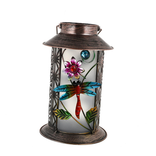 SEWOART Solar Lantern Solar Powered Lights Outdoor Led Solar Lamp Outdoor Lantern Outdoor Hanging Solar Lights Vintage Decor Outdoor Chandelier Wrought Iron Metal Crafts