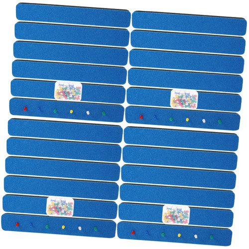 NUOBESTY 4 Sets Felt Self-Adhesive Strips Cork Bulletin Strip Pinboard Board Bar Strips Bar Wall Felt Strip Cork Strip Bulletin Board Cork Boards for Walls Memos Small Office Word Eva