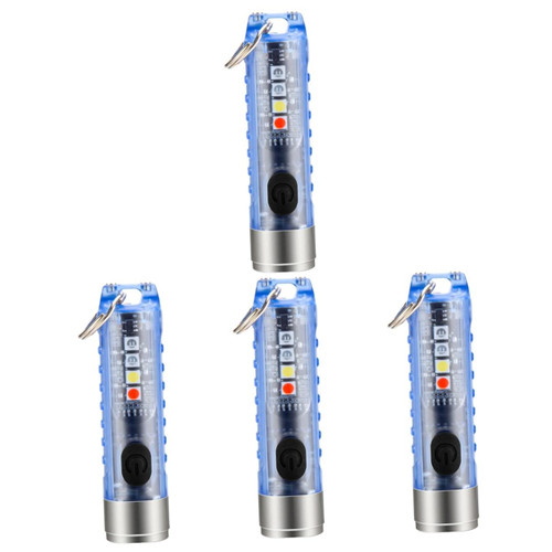 Unomor 4pcs Keychain Flashlight Super Bright Flashlight Keychain Lights for Camping Keyring Torches Led Keychain Pocket Flashlight Key Ring Flash Light Glare Key Chain Stainless Steel