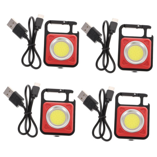OSALADI 4pcs Pocket Light Pocket Flashlights Portable Mini Flashlight Flash Light Tiny Mini Keychain Flashlight Small Flashlights Cob Light Camping Travel Bottle Opener Aluminum Alloy