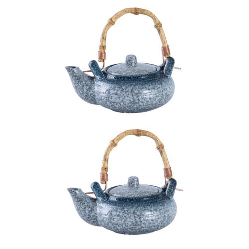 DECHOUS 2pcs Ceramic Loose Leaf Tea Pot Ceramic Water Pot Ceramic Teapot Loose Leaf Tea Kettle Blue Tea Kettle Loose Leaf Tea Steeper Pot Ceramic Kettle Water Kettle Household Tea Set