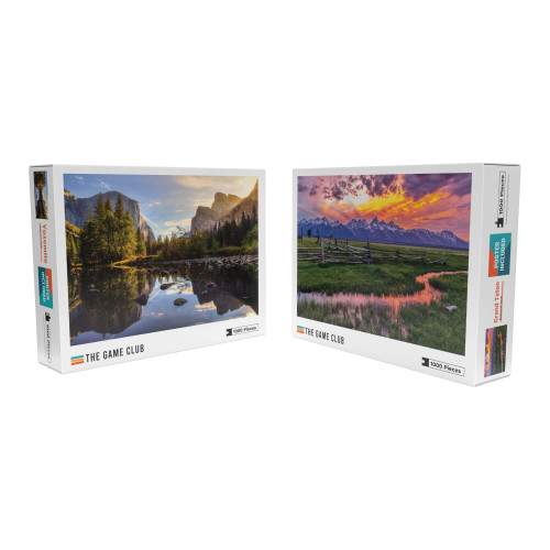The Game Club - National Park Puzzle Pack - Two, 1000 Piece Jigsaw Puzzles of Yosemite and Grand Teton National Park - Fun for Adults, Teens and Kids The Game Club - National Park Puzzle Pack - Two, 1000 Piece Jigsaw Puzzles of Yosemite and Grand Teton National Park - Fun for Adults, Teens and Kids
