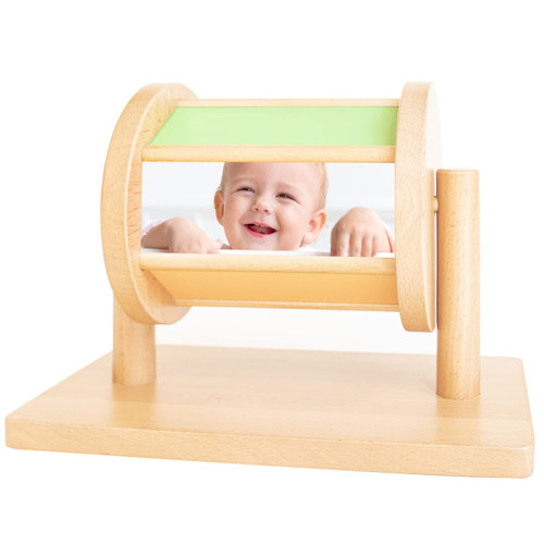 Spinning Drum Montessori Infant Toy - Rainbow Spin Wheel - Spinning Toys for Babies - Baby Montessori Toys 6 to 12 Months Old