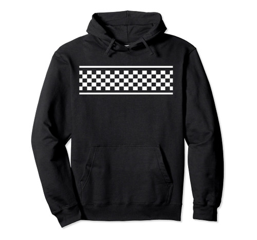 White Checker Pattern Checkerboard Skater Surfer Style Teens Pullover Hoodie