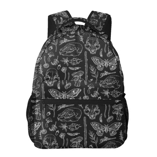 AMRANDOM Men Women Butterfly Skull Head Mushroom Leaf Specimen Travel Laptop Backpack Business Bookbag Durable Sport Backpack for Outdoors Running