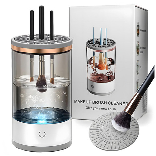 Illumi Brush Blender, Brushly Pro Cosmetic Brush Cleaner, Makeup Brush Cleaner Machine, Electric Makeup Brush Cleaner, Automatic Spinning Makeup Brush Cleaner for All Size Makeup Brush (1pcs)